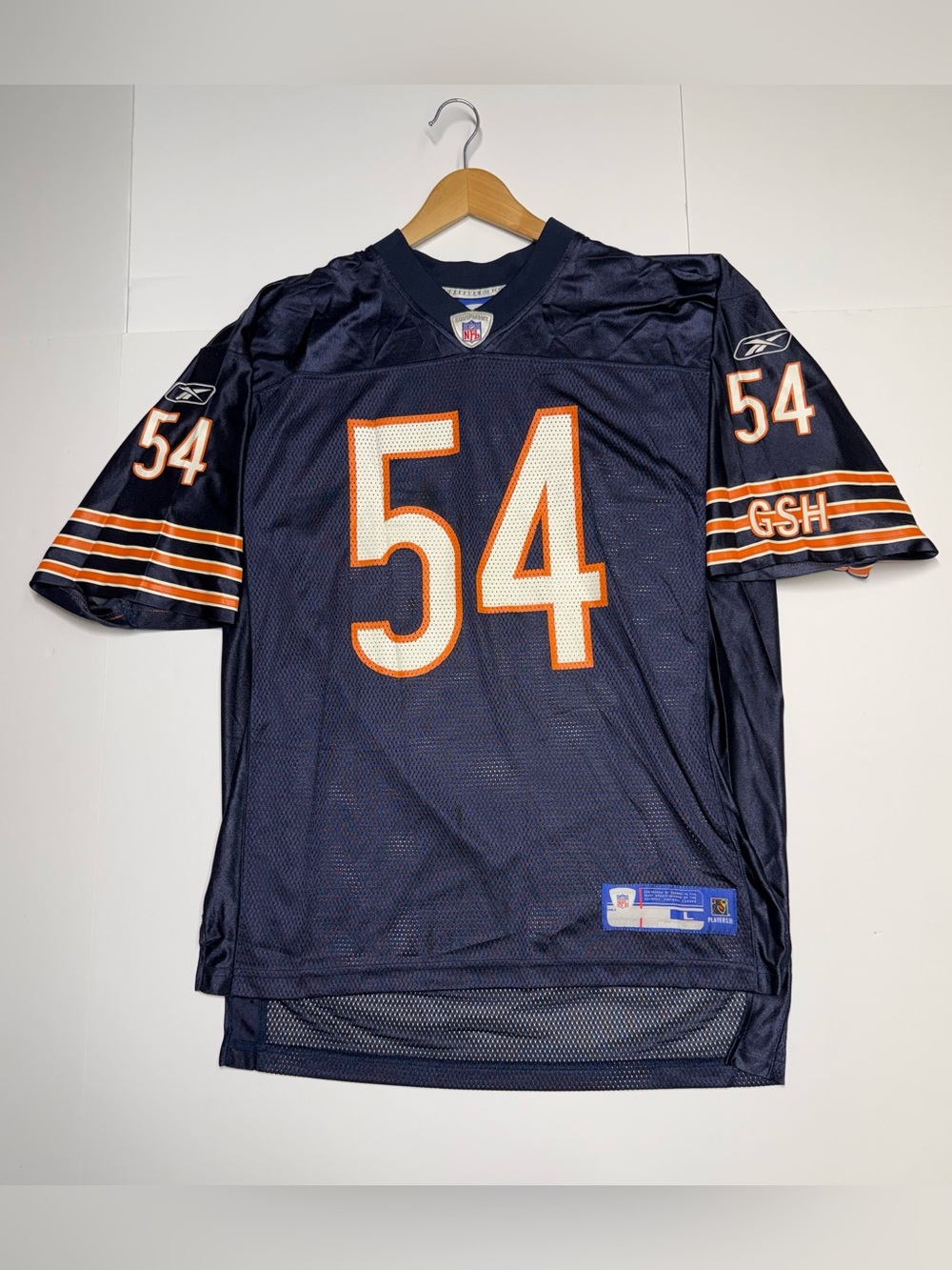 Rebook Chicago Bears NFL Brian Urlacher #54 Football Jersey Navy Men's Size L